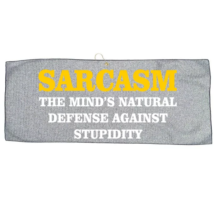 Sarcasm The Mind's Natural Defense Large Microfiber Waffle Golf Towel