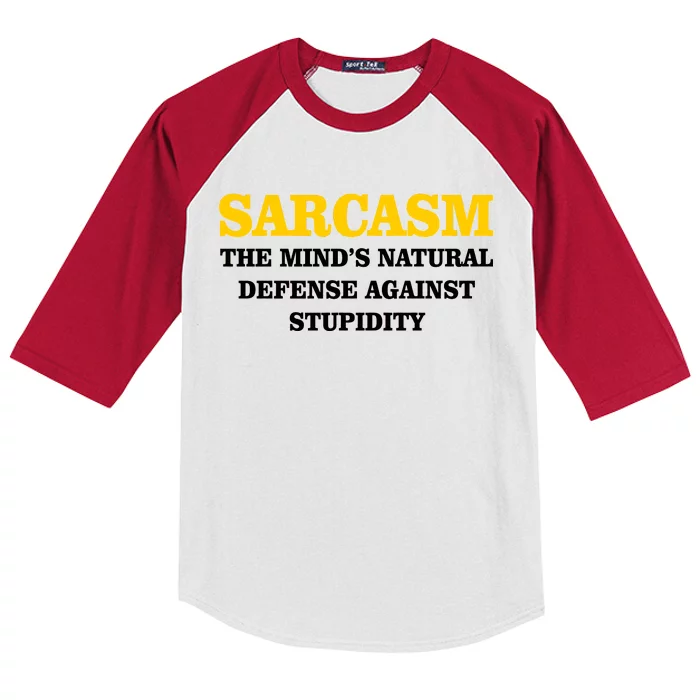 Sarcasm The Mind's Natural Defense Kids Colorblock Raglan Jersey