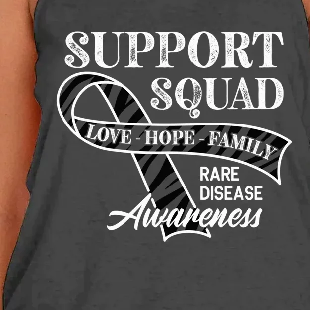 Support Awareness Squad I Zebra Ribbon I Rare Diseases Women's Knotted Racerback Tank