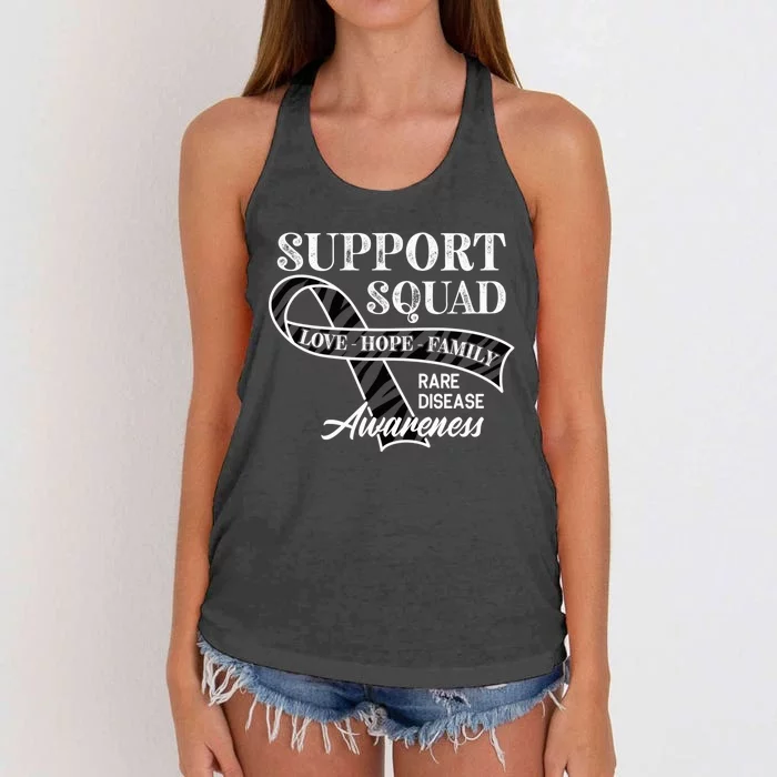 Support Awareness Squad I Zebra Ribbon I Rare Diseases Women's Knotted Racerback Tank