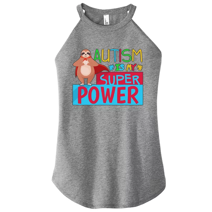 Sloth Autism Superpower Awarenesss Women’s Perfect Tri Rocker Tank