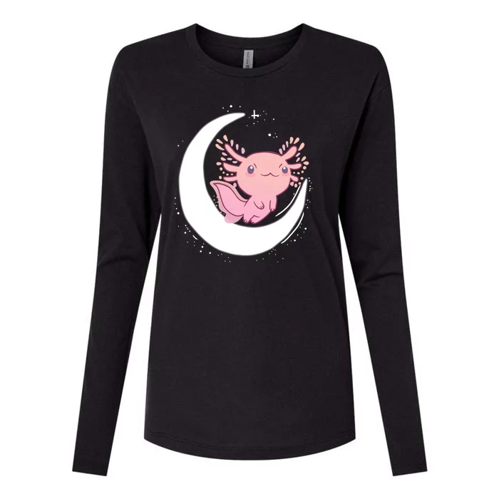 Space Axolotl Womens Cotton Relaxed Long Sleeve T-Shirt