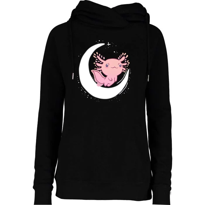 Space Axolotl Womens Funnel Neck Pullover Hood