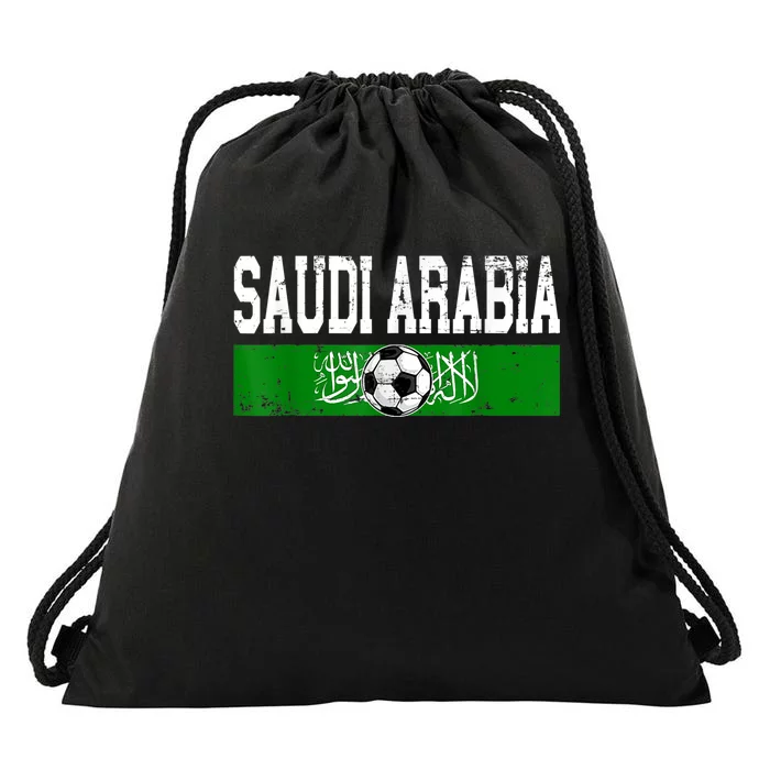 Saudi Arabia Saudis Flag Soccer Jersey Football Lovers Drawstring Bag