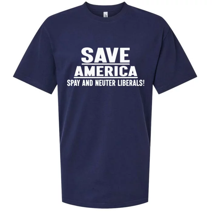 Save America Spay And Neuter Liberals Sueded Cloud Jersey T-Shirt