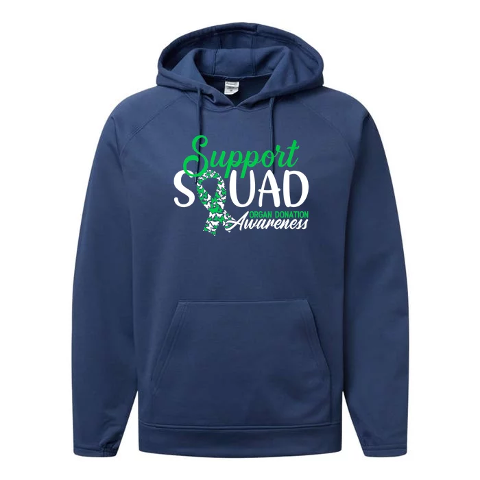 Support Awareness Squad I Transplant Survivor Organ Donation Premium Performance Fleece Hoodie