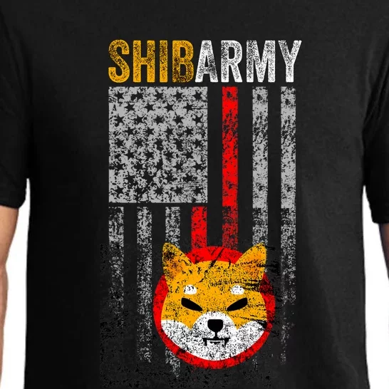 Shiba Army, Shiba Inu Coin With American Flag Pajama Set