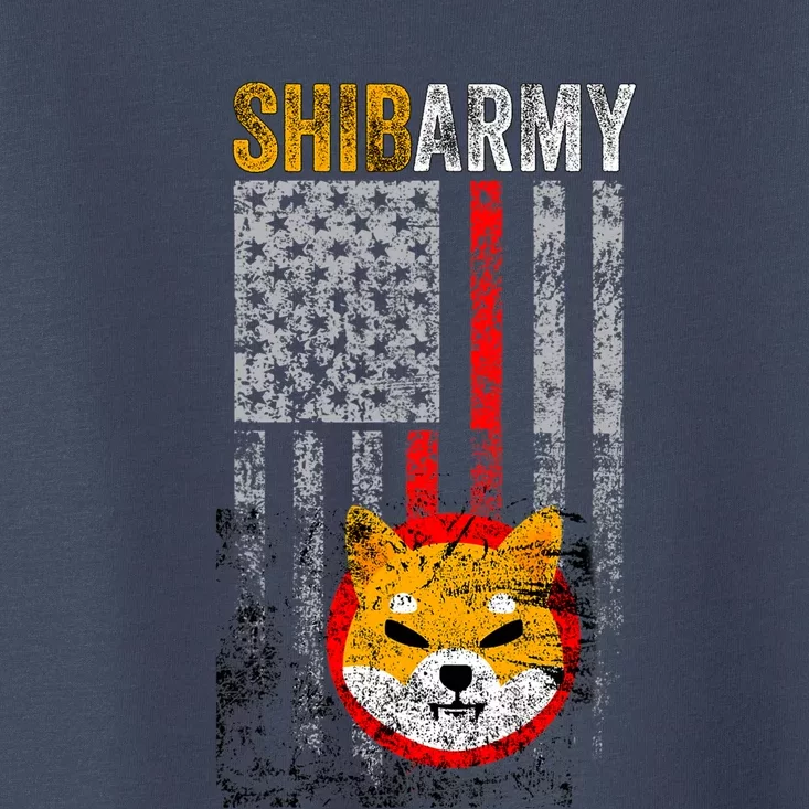 Shiba Army, Shiba Inu Coin With American Flag Toddler T-Shirt