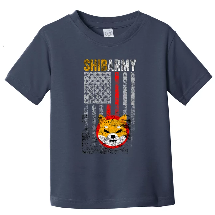 Shiba Army, Shiba Inu Coin With American Flag Toddler T-Shirt