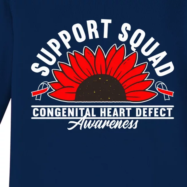 Support Awareness Squad I CHD Congenital Heart Defect Baby Long Sleeve Bodysuit