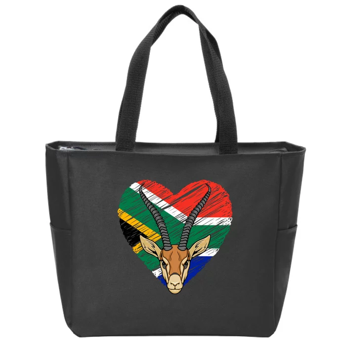 South African Springbok Flag Zip Tote Bag