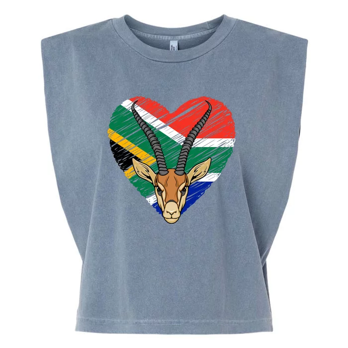 South African Springbok Flag Garment-Dyed Women's Muscle Tee