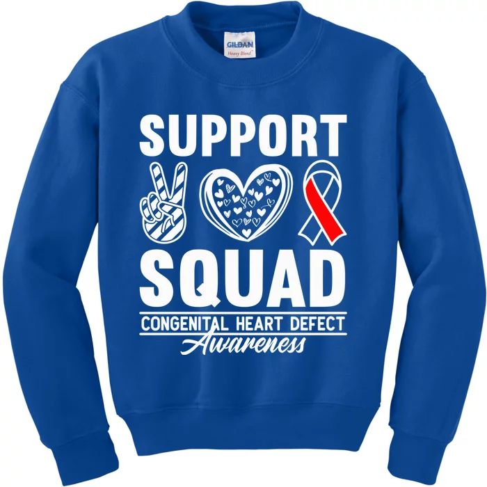 Support Awareness Squad I CHD Congenital Heart Defect Kids Sweatshirt