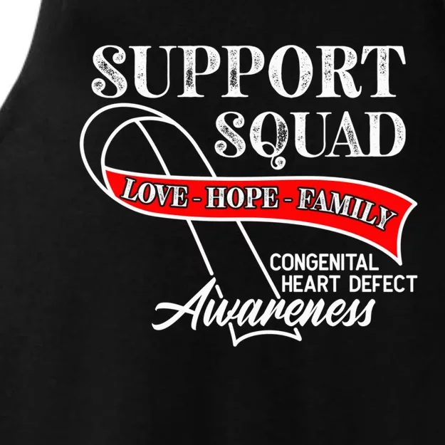 Support Awareness Squad I CHD Congenital Heart Defect Ladies Tri-Blend Wicking Tank