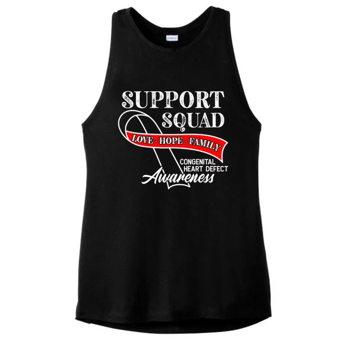 Support Awareness Squad I CHD Congenital Heart Defect Ladies Tri-Blend Wicking Tank