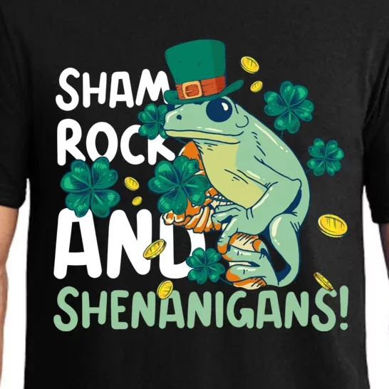 Shamrock And Shenanigans With A Frog For St Patrick's Day Gift Pajama Set