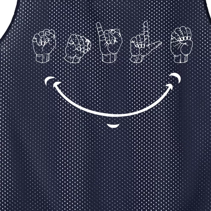 Smile American Sign Language ASL Mesh Reversible Basketball Jersey Tank