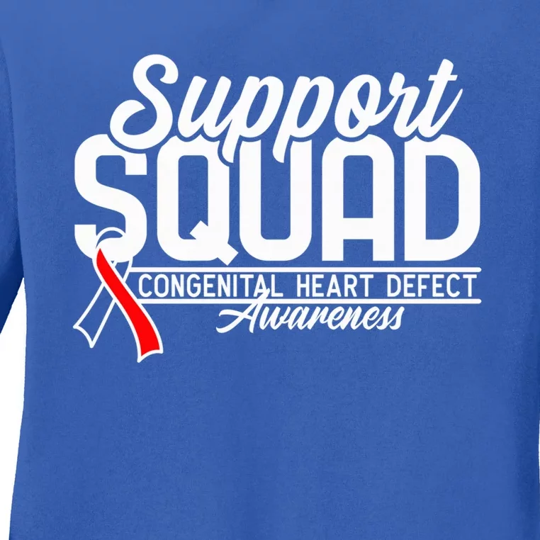 Support Awareness Squad I CHD Congenital Heart Defect Ladies Long Sleeve Shirt