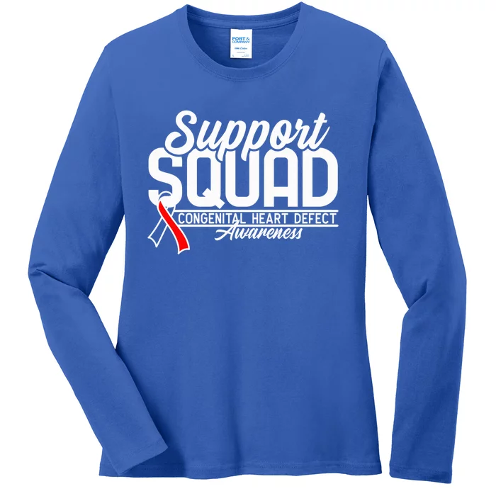 Support Awareness Squad I CHD Congenital Heart Defect Ladies Long Sleeve Shirt