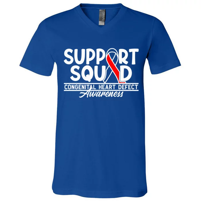 Support Awareness Squad I CHD Congenital Heart Defect V-Neck T-Shirt