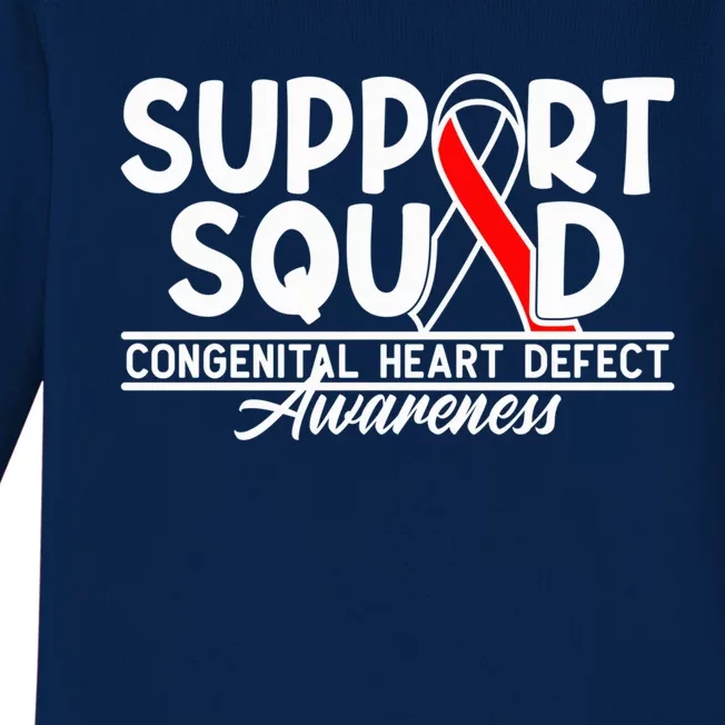 Support Awareness Squad I CHD Congenital Heart Defect Baby Long Sleeve Bodysuit