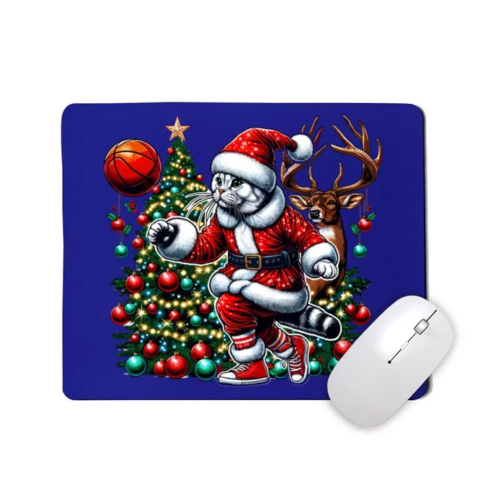 Santa American Shorthair Cat Play Basketball Christmas Funny Meaningful Gift Mousepad