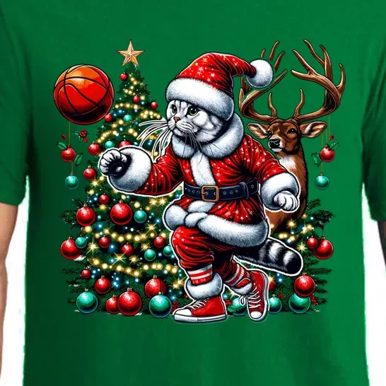 Santa American Shorthair Cat Play Basketball Christmas Funny Meaningful Gift Pajama Set