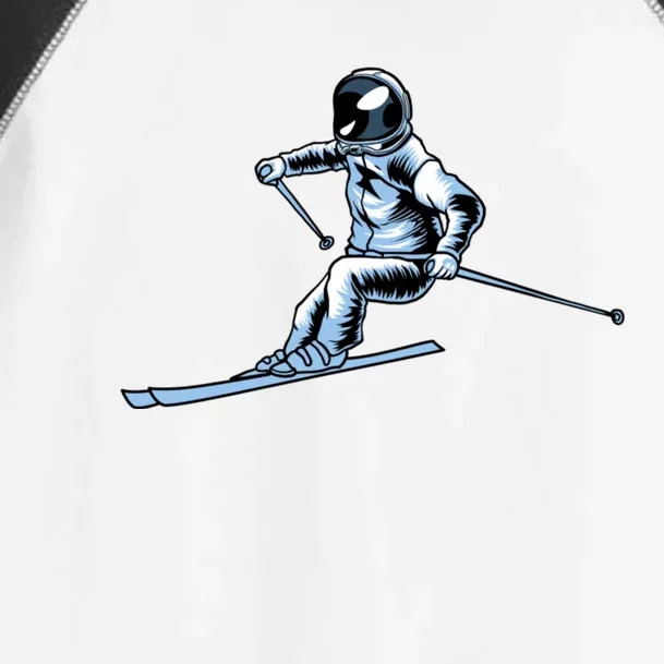 Skier Astronaut Ski Winter Sports Gift Skiing Meaningful Gift Toddler Fine Jersey T-Shirt