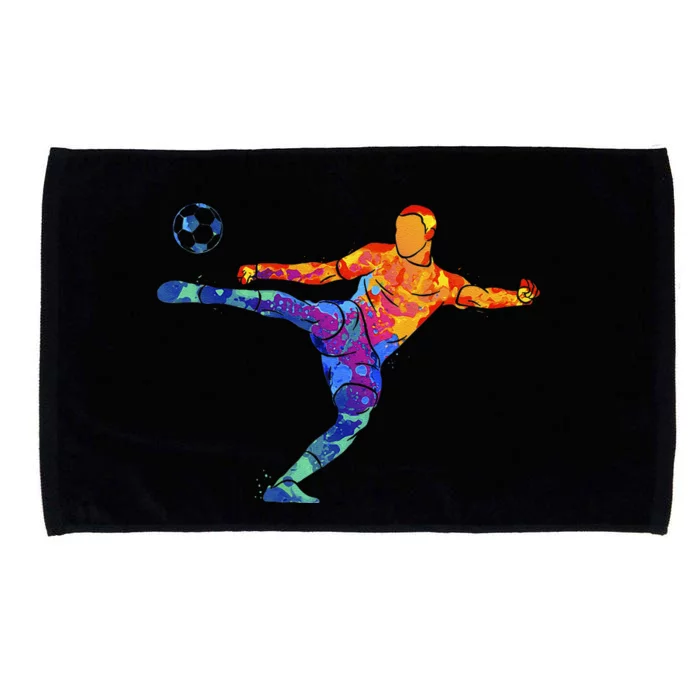 Soccer Athlete Sports Graphic Drawing Microfiber Hand Towel