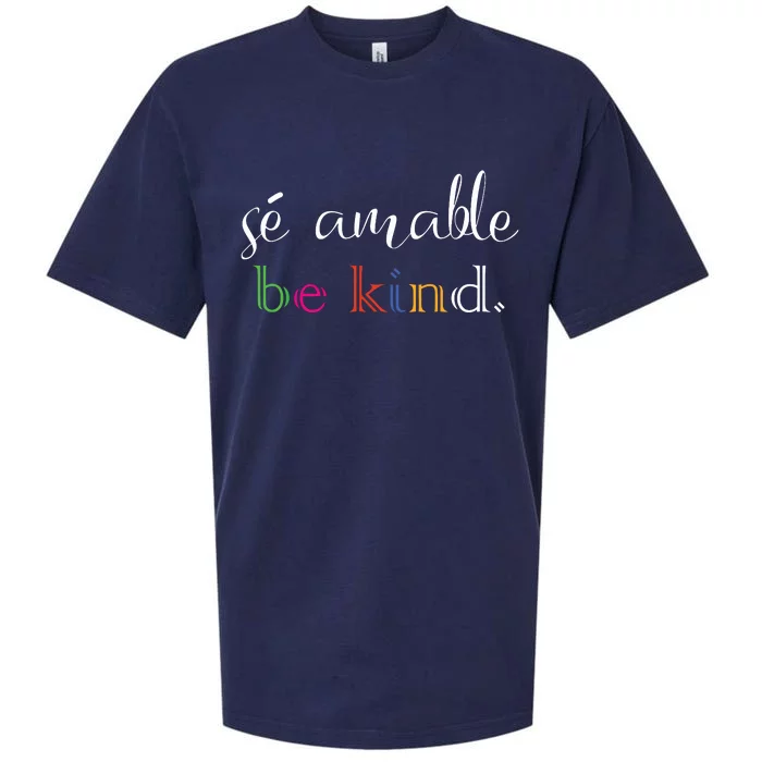 Se Amable Spanish Teacher Gift Be Kind Sueded Cloud Jersey T-Shirt