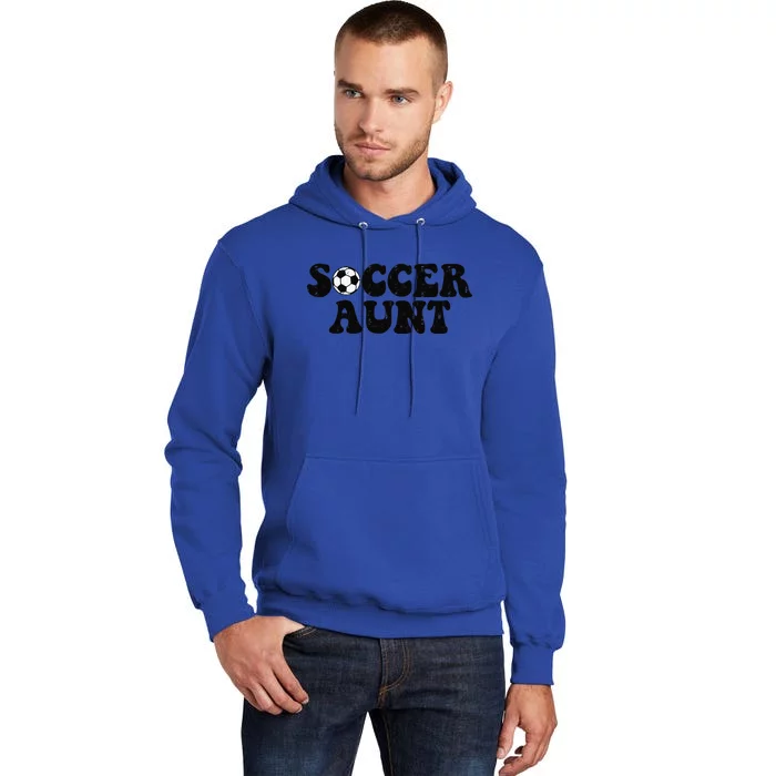 Soccer Aunt Sports Auntie Life Valentines Day Soccer Lover Tall Hoodie