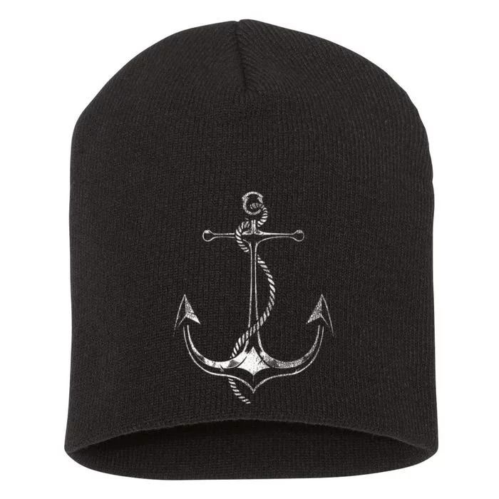 Sailboat Anchor Sailing Short Acrylic Beanie