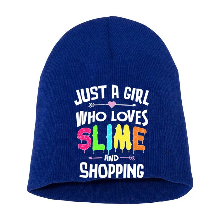 Slime And Shopping Funny Gift Gift Short Acrylic Beanie