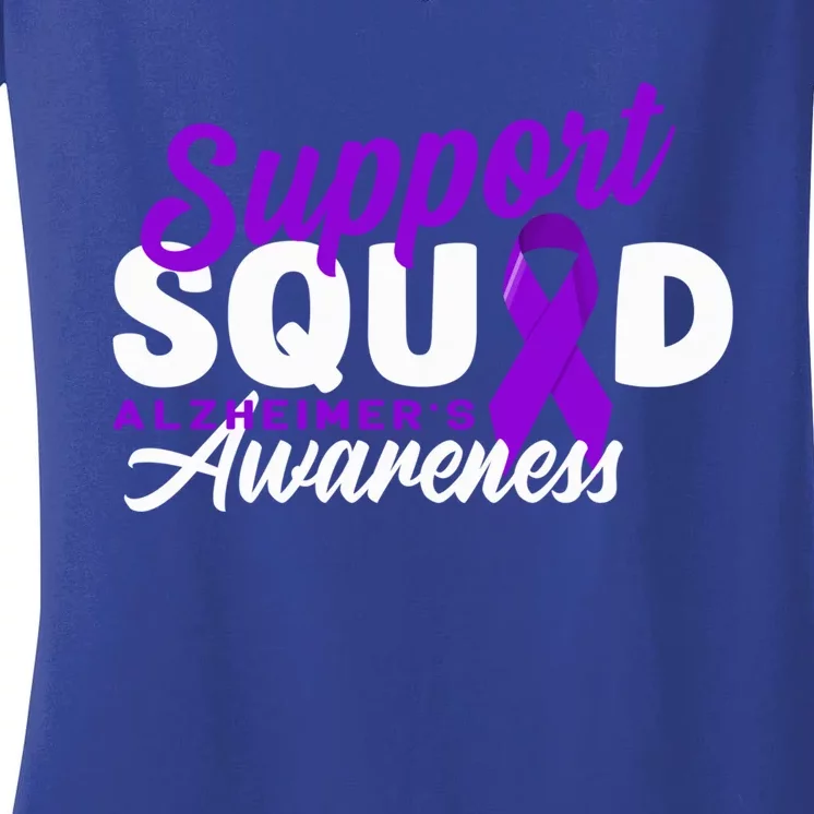 Support Awareness Squad I ALZ Remember Alzheimers Women's V-Neck T-Shirt