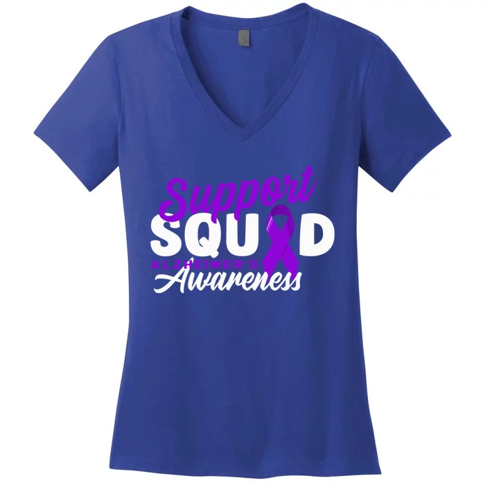 Support Awareness Squad I ALZ Remember Alzheimers Women's V-Neck T-Shirt