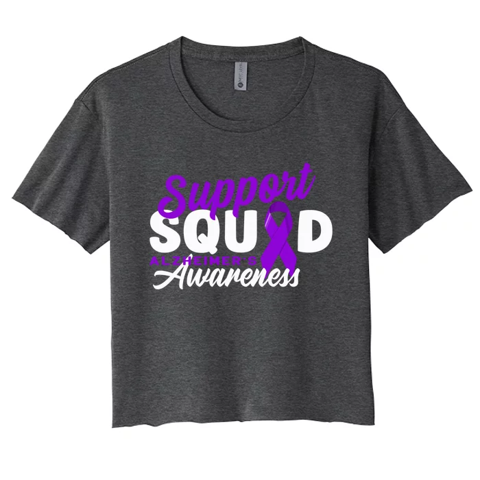 Support Awareness Squad I ALZ Remember Alzheimers Women's Crop Top Tee