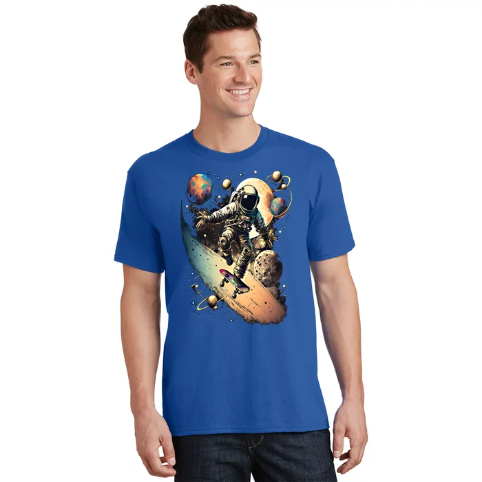 Space Astronaut Skateboarding Skateboard Astronomy Space Cool Gift T-Shirt