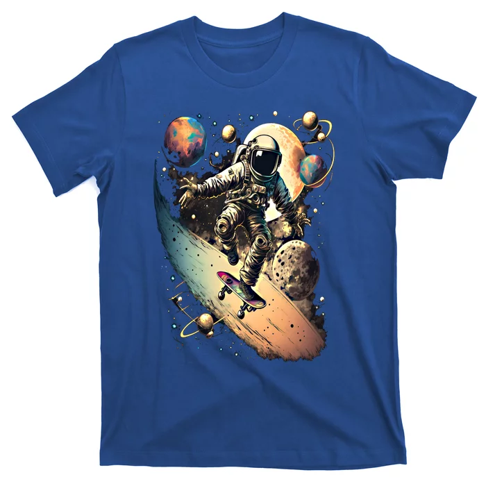 Space Astronaut Skateboarding Skateboard Astronomy Space Cool Gift T-Shirt