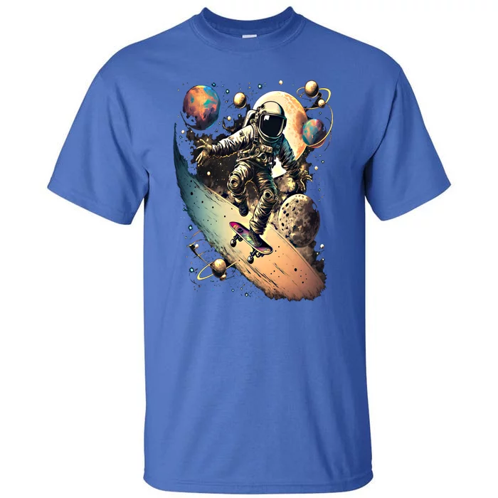 Space Astronaut Skateboarding Skateboard Astronomy Space Cool Gift Tall T-Shirt