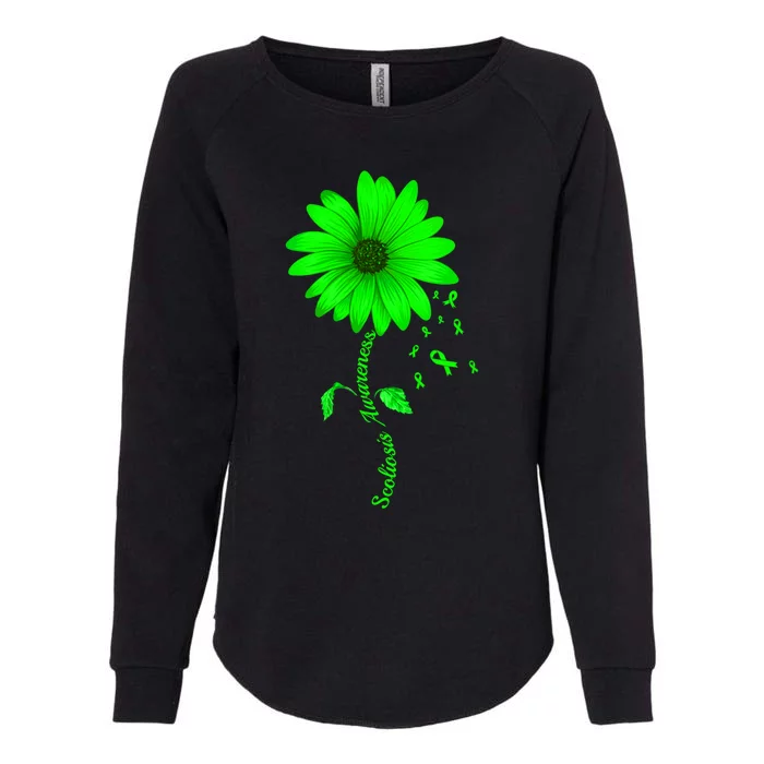 Scoliosis Awareness Sunflower Gift Womens California Wash Sweatshirt