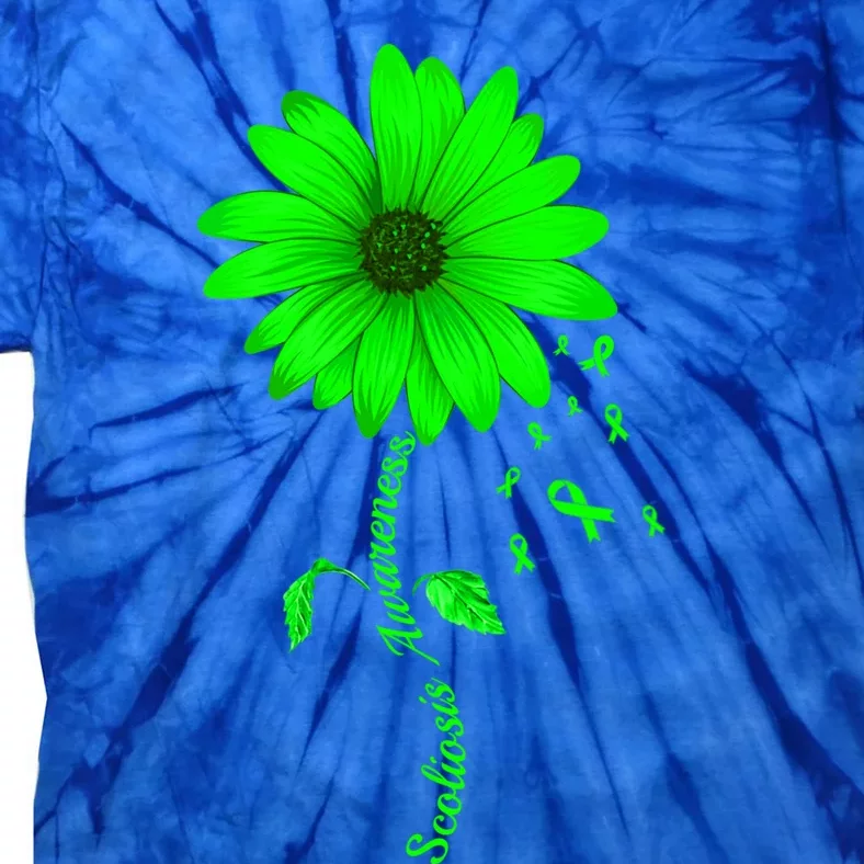 Scoliosis Awareness Sunflower Gift Tie-Dye T-Shirt