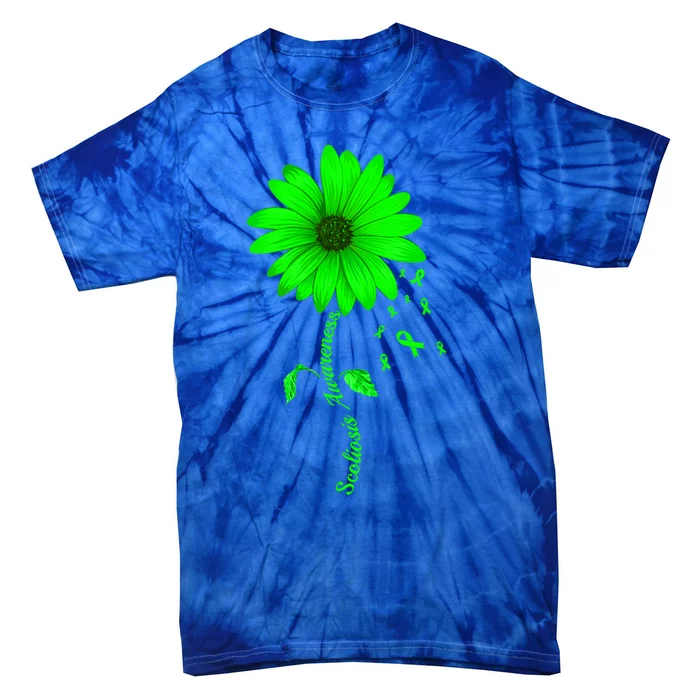 Scoliosis Awareness Sunflower Gift Tie-Dye T-Shirt