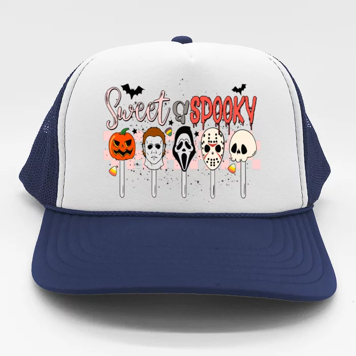 Sweet And Spooky Horror Character Halloween Myers Pumpkin Voorhees Skull Trucker Hat