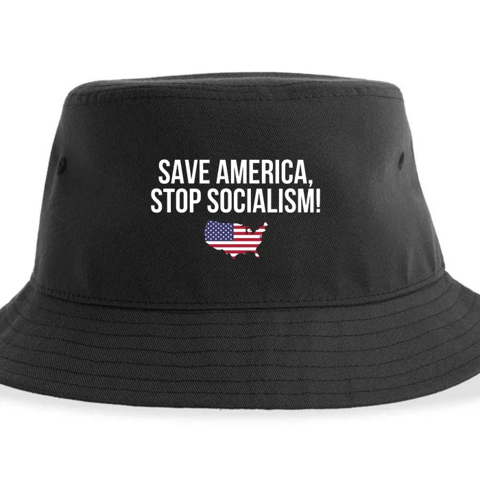 Save America Stop Socialism Sustainable Bucket Hat