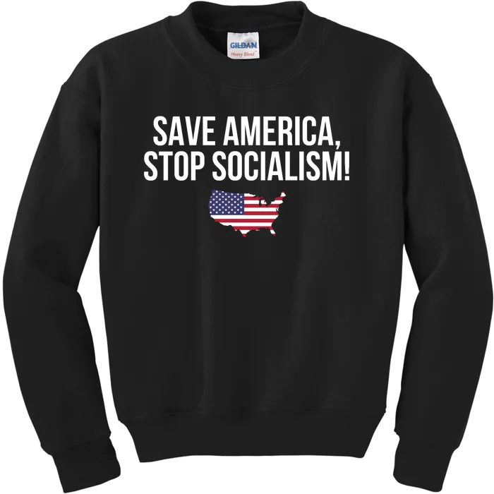 Save America Stop Socialism Kids Sweatshirt