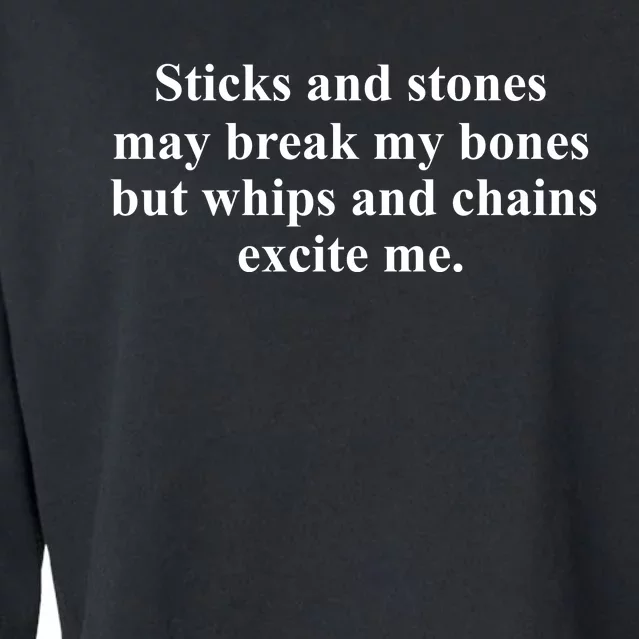 Sticks And Stones May Break My Bones Cropped Pullover Crew