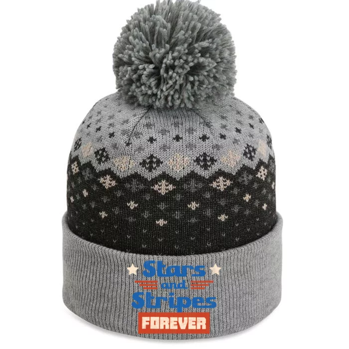 Stars And Stripes Forever Patriotic Holiday The Baniff Cuffed Pom Beanie