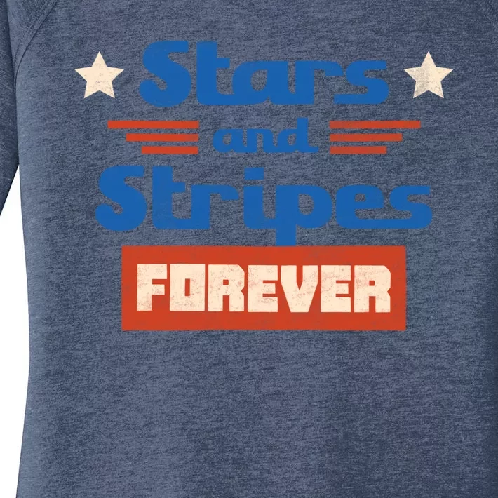 Stars And Stripes Forever Patriotic Holiday Women's Perfect Tri Tunic Long Sleeve Shirt