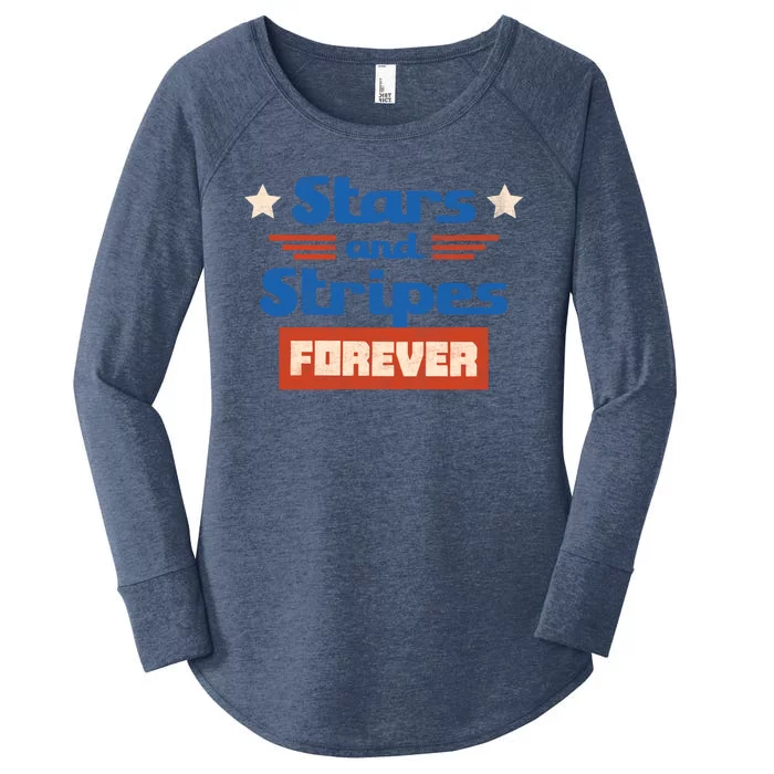 Stars And Stripes Forever Patriotic Holiday Women's Perfect Tri Tunic Long Sleeve Shirt