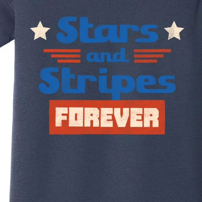 Stars And Stripes Forever Patriotic Holiday Baby Bodysuit